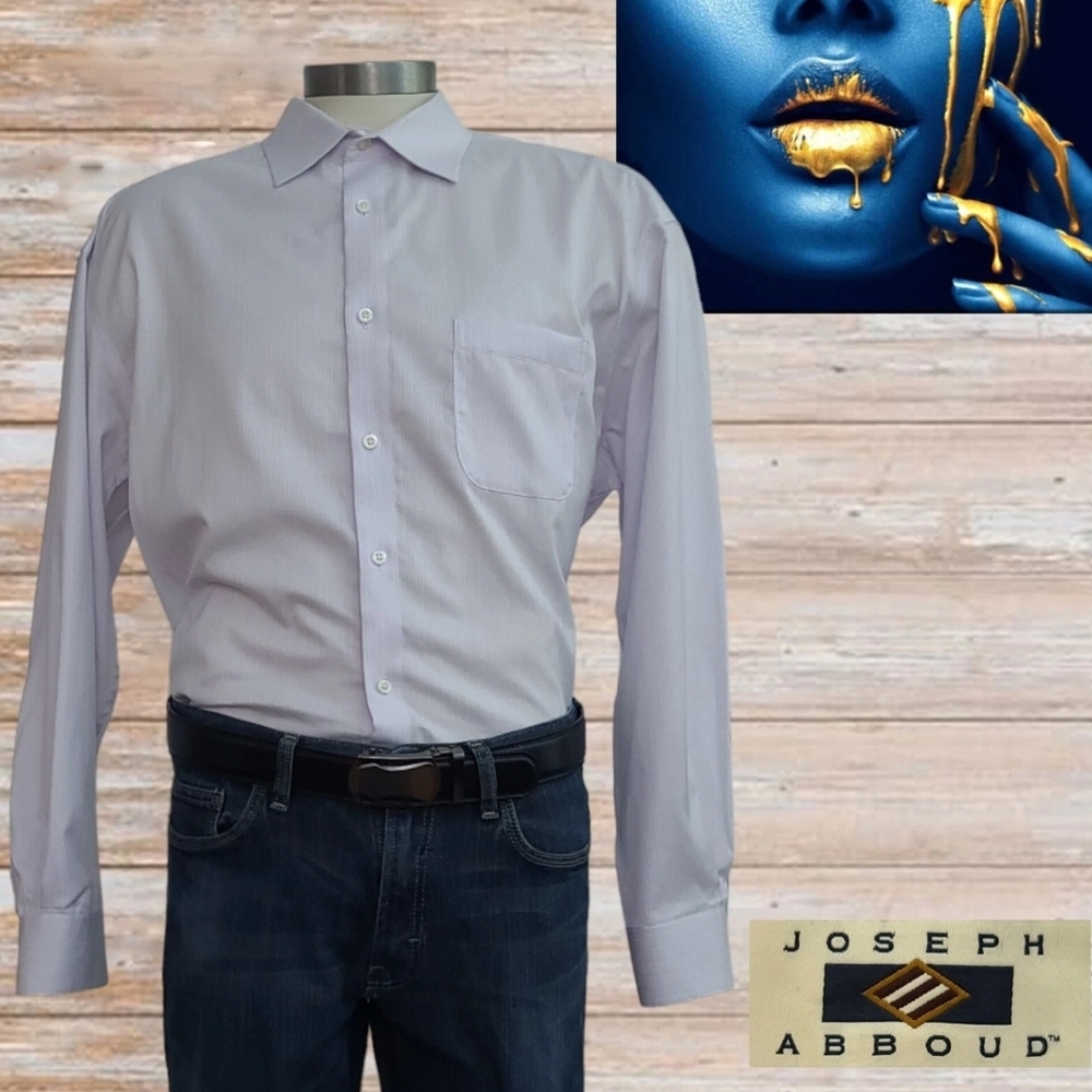 Joseph Abboud White Dress Shirt Classic‎ Style Sz 17.5